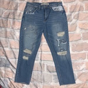 Primark Painted Cropped Jeans